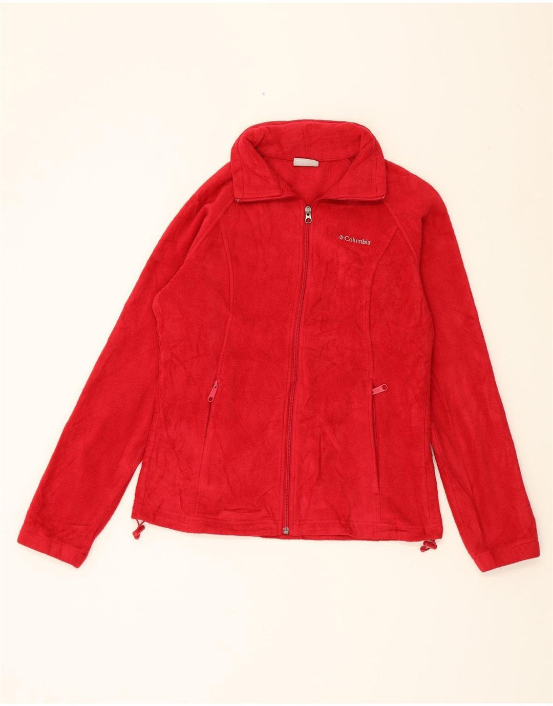 COLUMBIA Womens Fleece Jacket UK 14 Medium Red Polyester Vintage Columbia and Second-Hand Columbia from Messina Hembry 