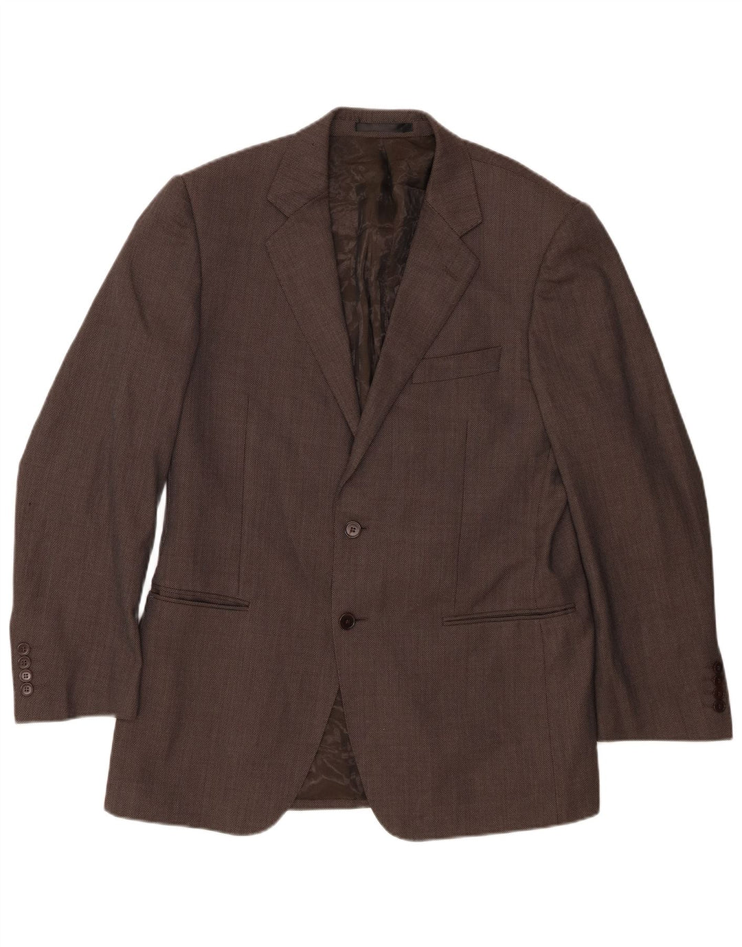 Marks & Spencer Herren-Blazer mit 2 Knöpfen, UK 40, mittelbraun gesprenkelte Wolle