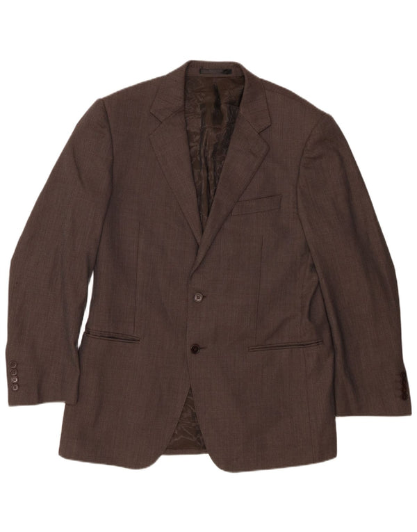Marks & Spencer Herren-Blazer mit 2 Knöpfen, UK 40, mittelbraun gesprenkelte Wolle