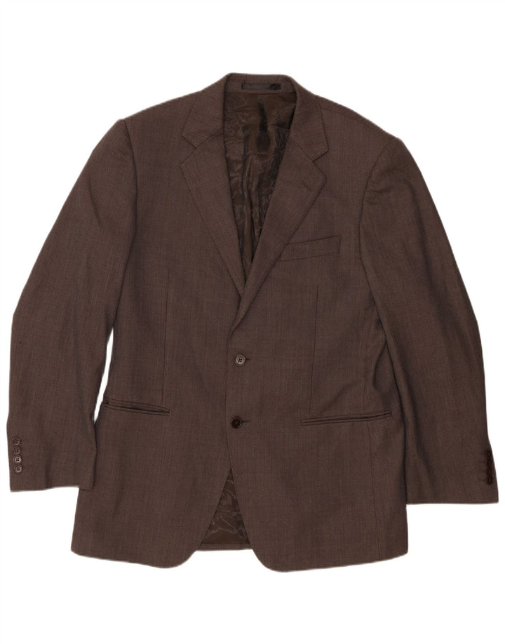 Marks & Spencer Herren-Blazer mit 2 Knöpfen, UK 40, mittelbraun gesprenkelte Wolle