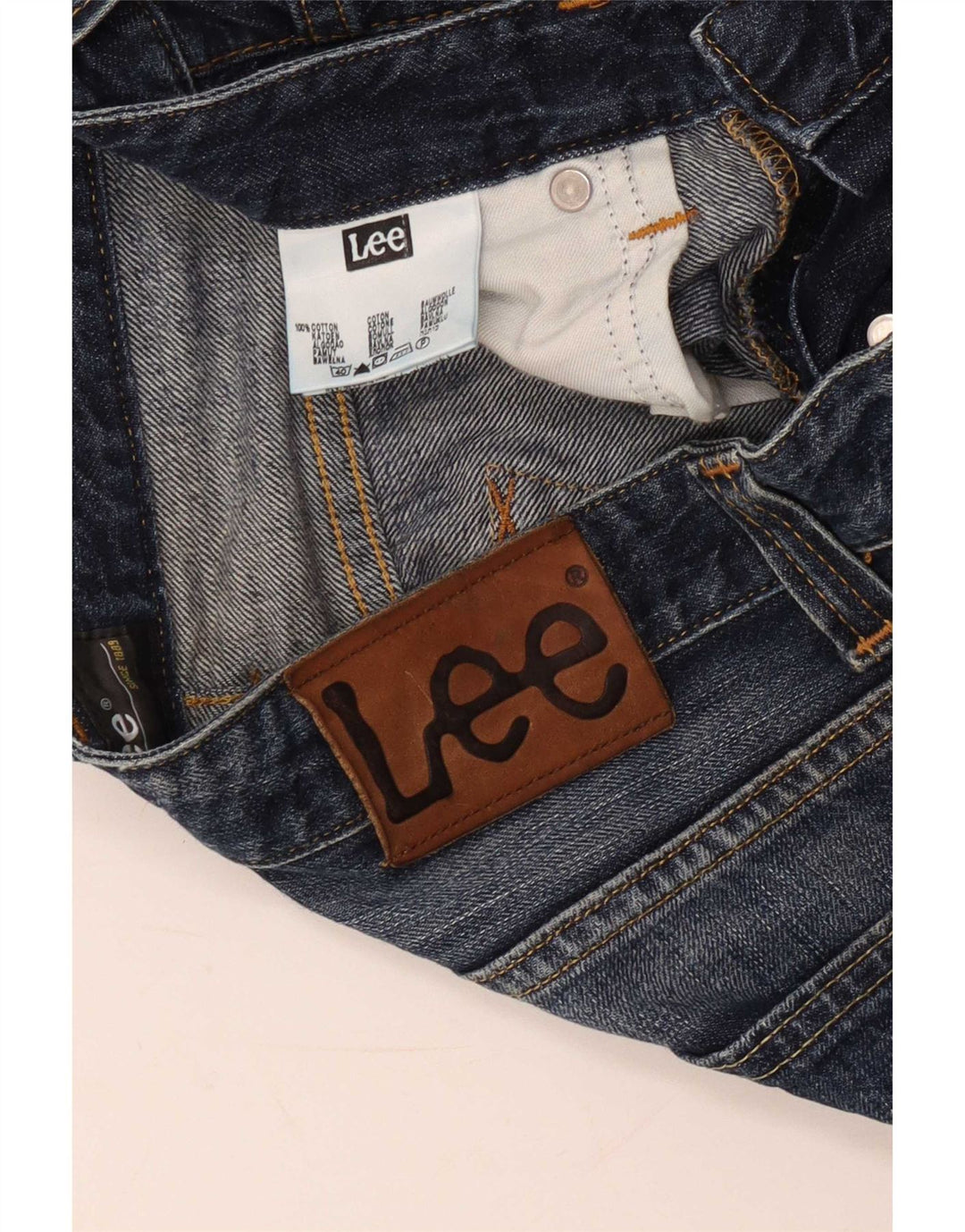 Lee Damen Powell Straight Jeans W30 L28 Marineblau Baumwolle