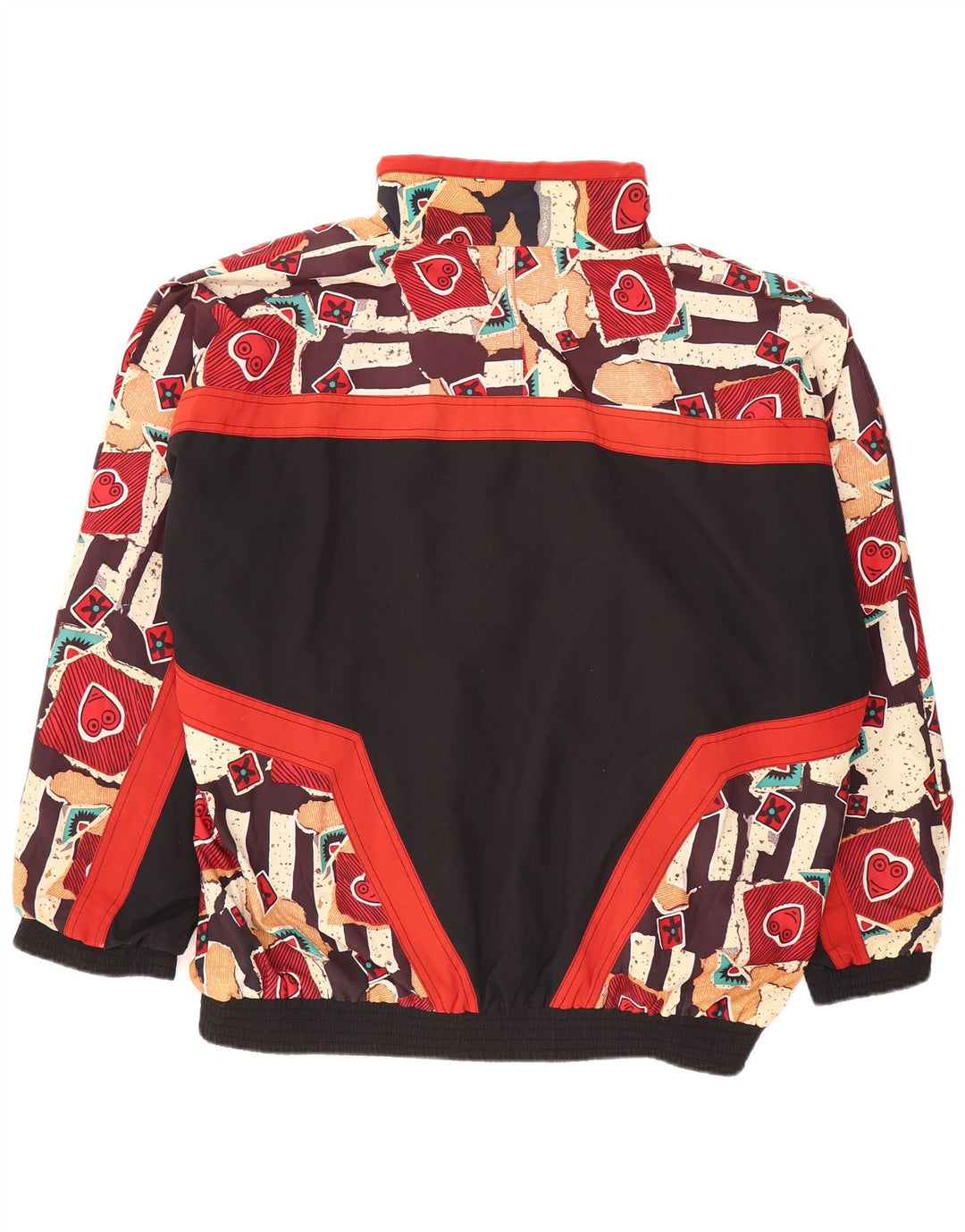 Erima Herren-Trainingsanzug-Oberteil, Jacke, 2XL, schwarzes geometrisches Polyester