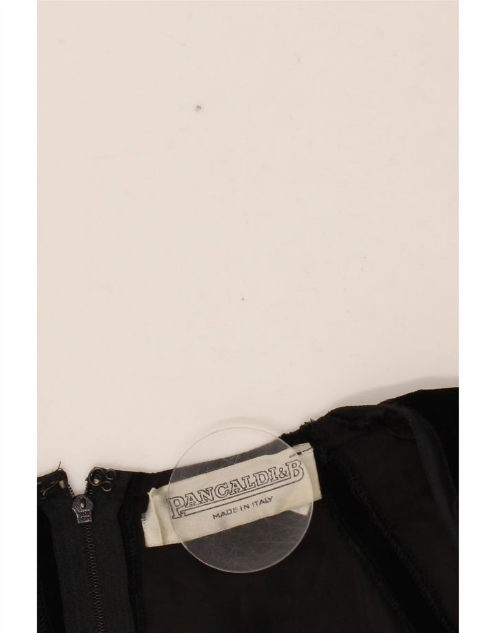 Pancaldi & B Langärmliges asymmetrisches Damenkleid UK 12 Mittelschwarz