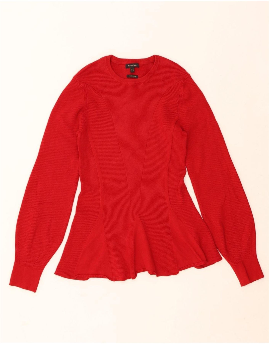 MASSIMO DUTTI Womens Crew Neck Jumper Sweater UK 14 Large Red Vintage Massimo Dutti and Second-Hand Massimo Dutti from Messina Hembry 