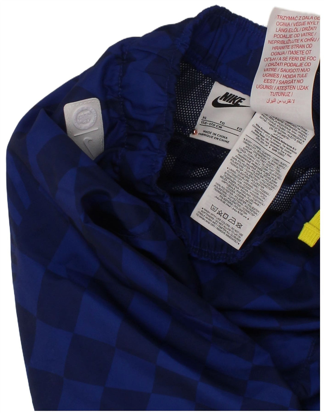 NIKE Grafik-Sportshorts für Jungen, 13–14 Jahre, XL, blau, geometrisch, Polyester