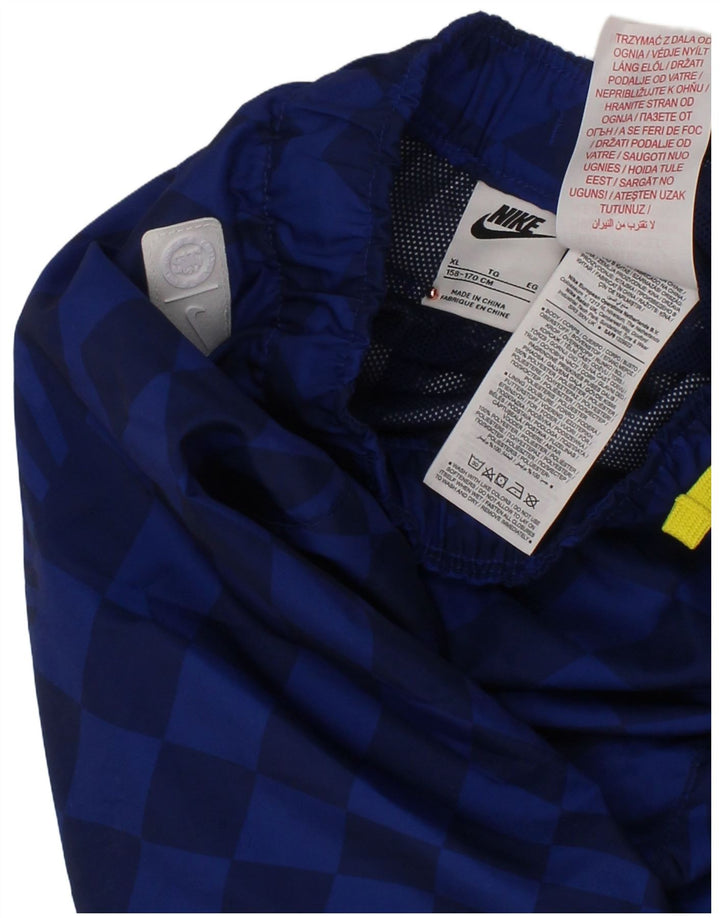 NIKE Grafik-Sportshorts für Jungen, 13–14 Jahre, XL, blau, geometrisch, Polyester