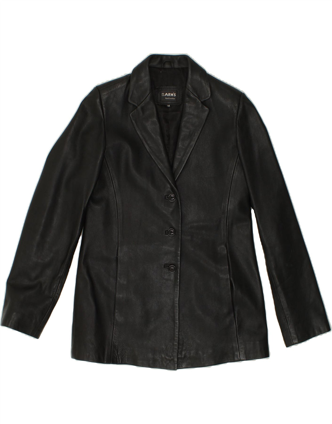 ARM'S Womens Leather Jacket UK 14 Medium Black Leather Vintage ARM'S and Second-Hand ARM'S from Messina Hembry 