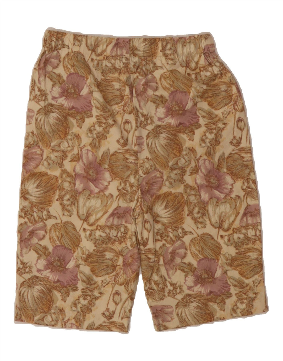 VINTAGE Womens Casual Shorts IT 44 Medium W30  Beige Floral Vintage Vintage and Second-Hand Vintage from Messina Hembry 