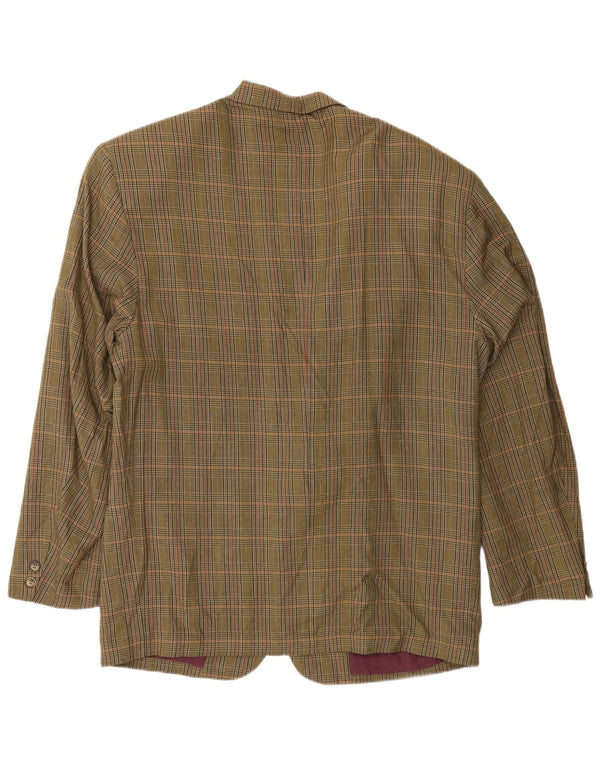 Vintage Herren 2-Knopf-Blazerjacke UK 40 Large Khaki Houndstooth