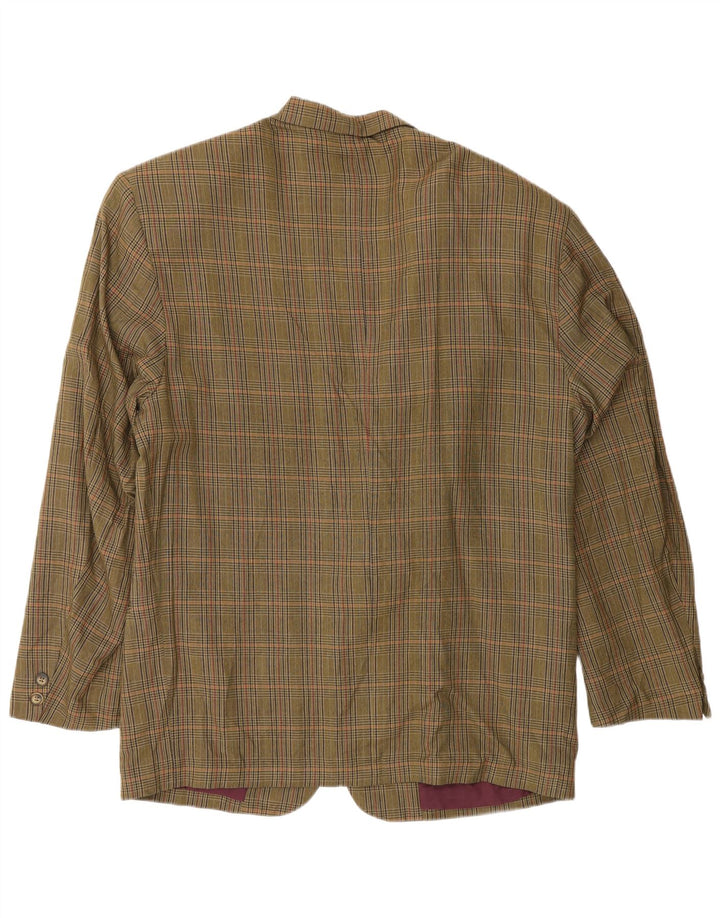 Vintage Herren 2-Knopf-Blazerjacke UK 40 Large Khaki Houndstooth