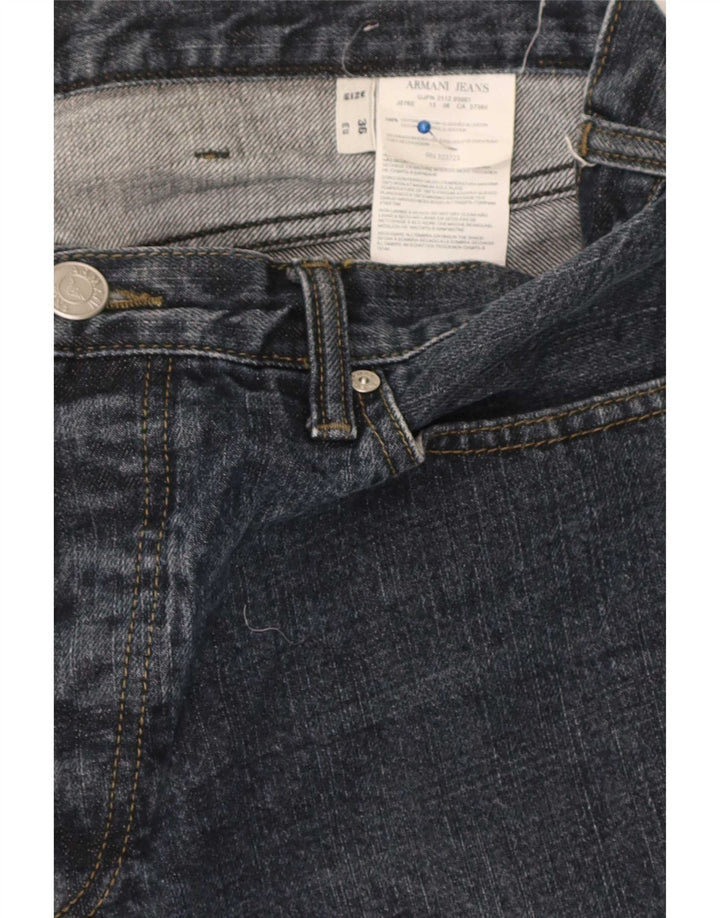 Armani Herren Straight Jeans W36 L31 Marineblaue Baumwolle