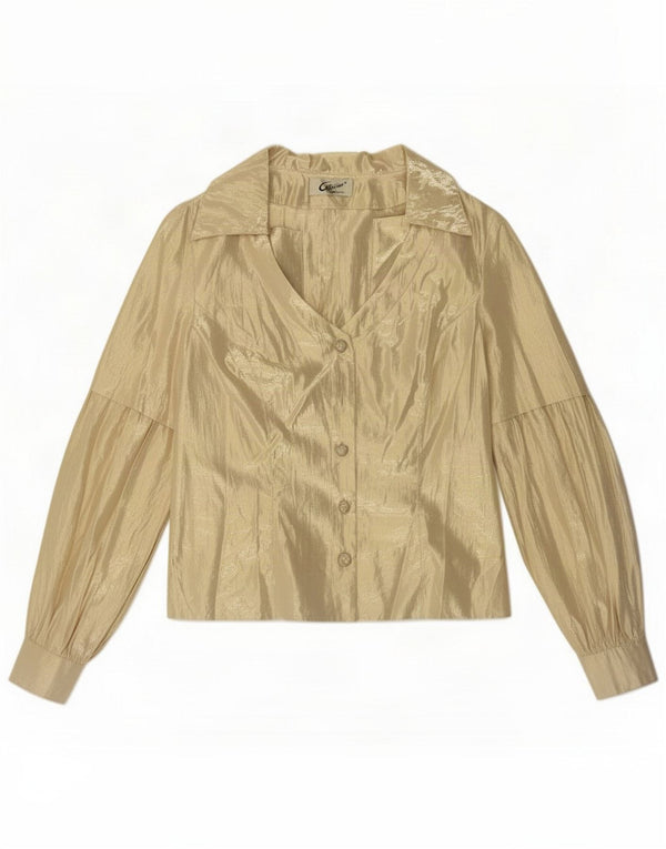 Caterina Damen Langarm-Hemdbluse UK 12 Medium Gold