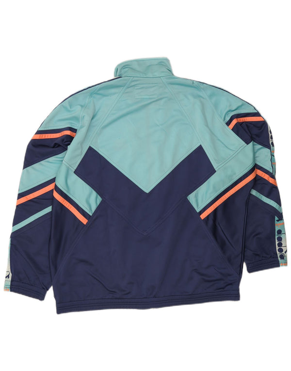 Diadora Herren-Trainingsanzugoberteil mit Grafik, UK 48, 2XL, Blau, Farbblock