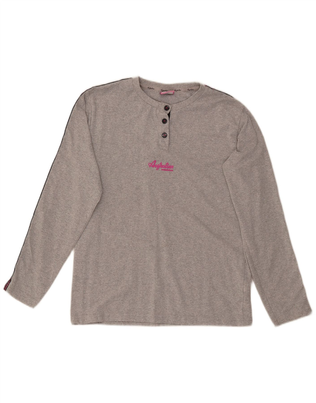 AUSTRALIAN L'ALPINA Damen Grafik-Top Langarm UK 10 Small Grau