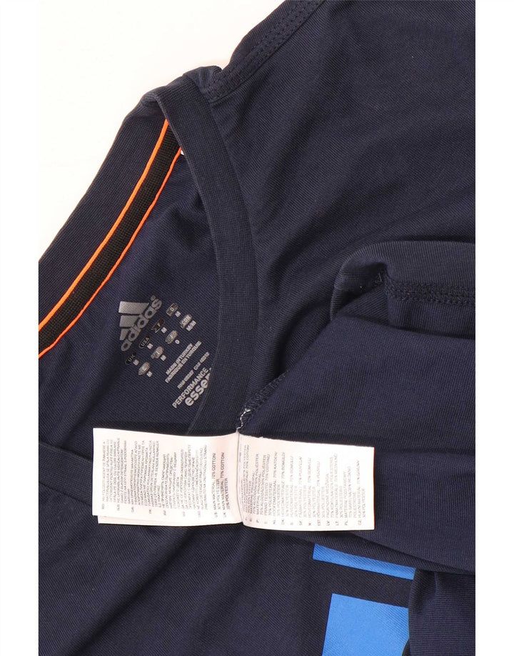 Adidas Herren-T-Shirt mit Grafik, mittelgroß, marineblau, Baumwolle