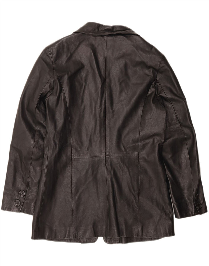 VINTAGE Womens Leather Jacket UK 14 Medium Black Leather Vintage Vintage and Second-Hand Vintage from Messina Hembry 