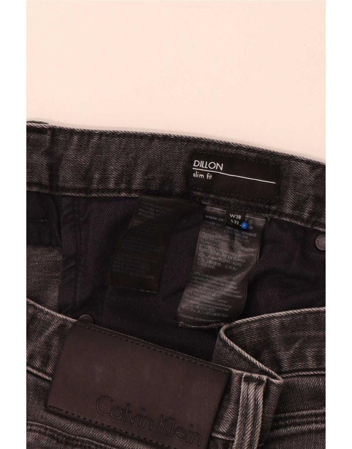 Calvin Klein Herren Dillon Slim Jeans W38 L32 Graue Baumwolle