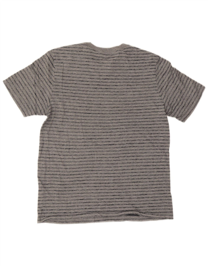 Nike Herren-T-Shirt aus mittelgrauer, gestreifter Baumwolle
