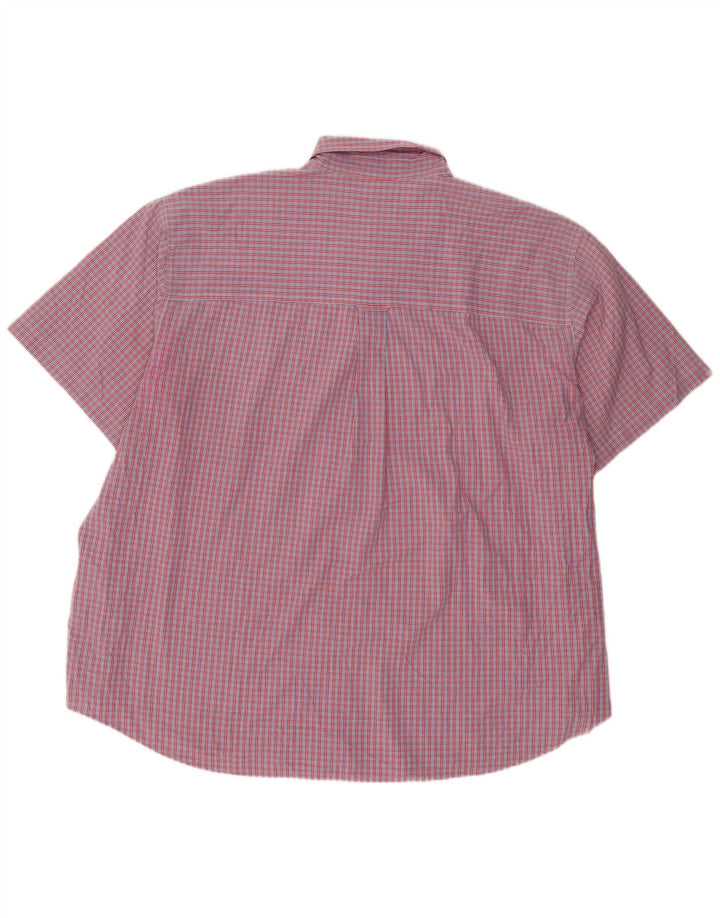 Chaps Herren-Hemd, pflegeleicht, kurzärmelig, 4XL, rot kariert, Baumwolle