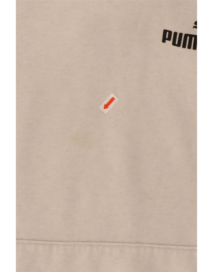 Puma Damen Kapuzenpullover UK 12 Mittelweißes Polyester