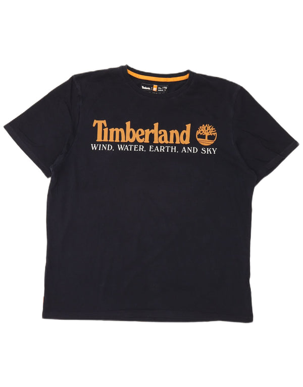 TIMBERLAND Herren-T-Shirt mit normaler Passform und Grafik, XL, Marineblau