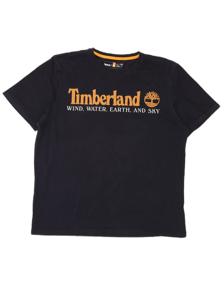 TIMBERLAND Herren-T-Shirt mit normaler Passform und Grafik, XL, Marineblau