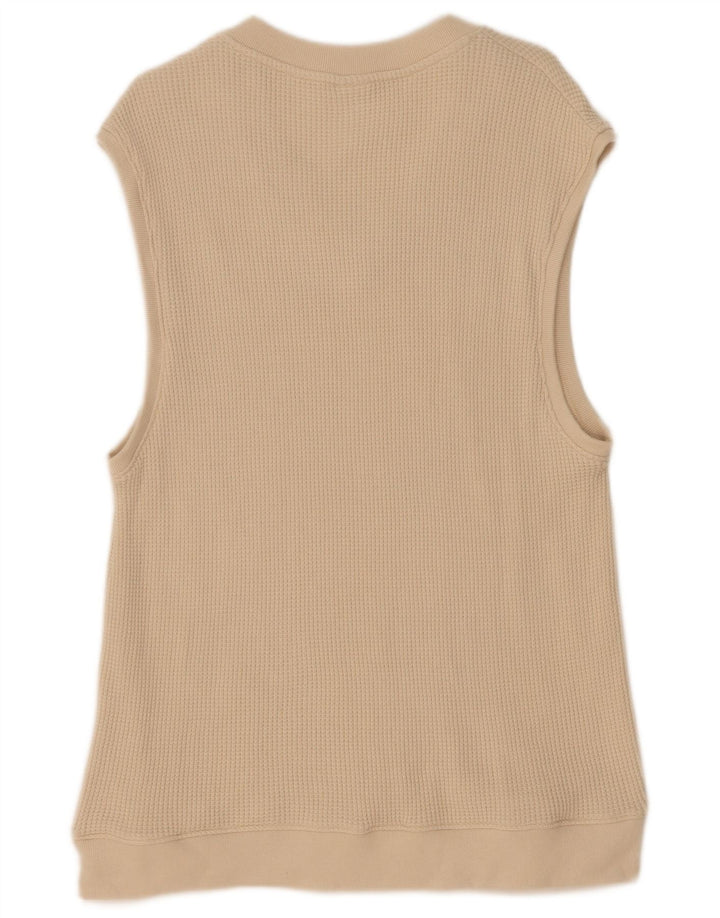 Zara Herren Weste Tank Top XL Beige Baumwolle