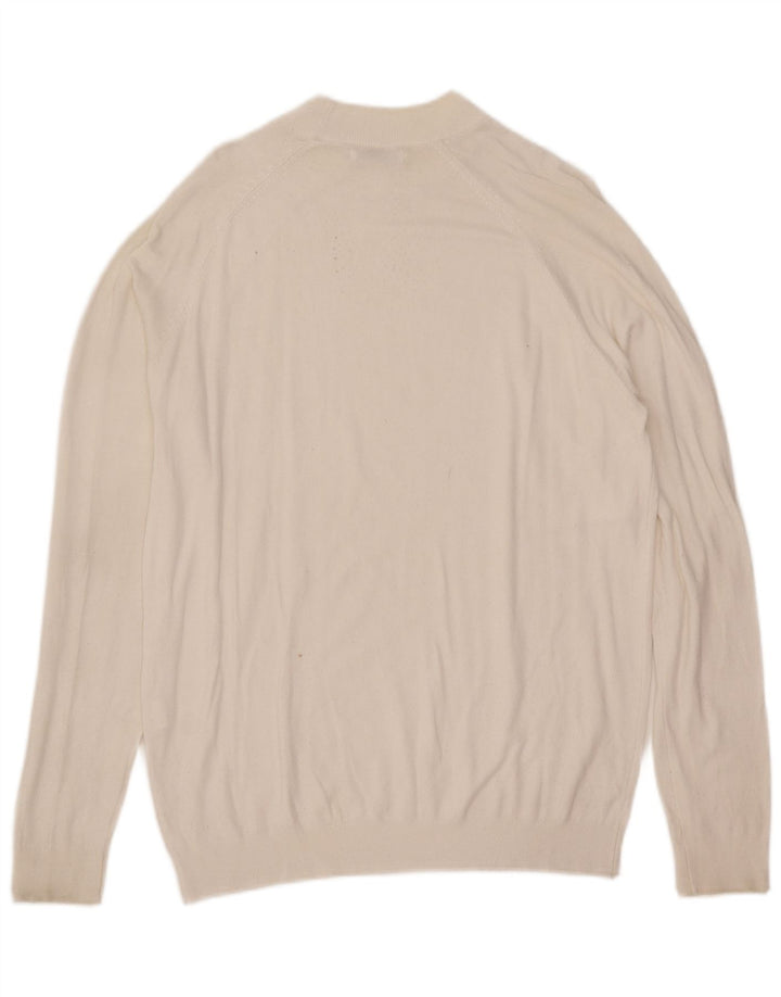 Zara Herren-Pullover mit Rundhalsausschnitt, mittelweiße Viskose