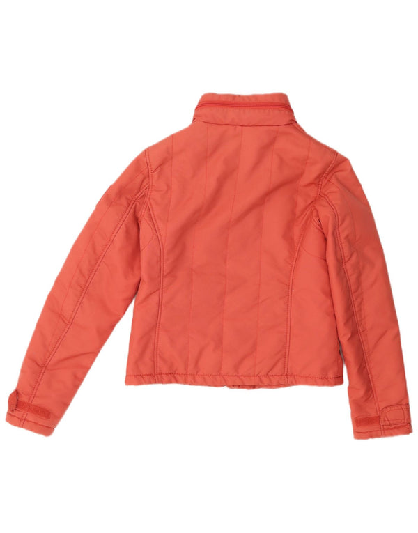 Refrigue Womens Crop Hooded Wattierte Jacke UK 10 Small Orange Nylon