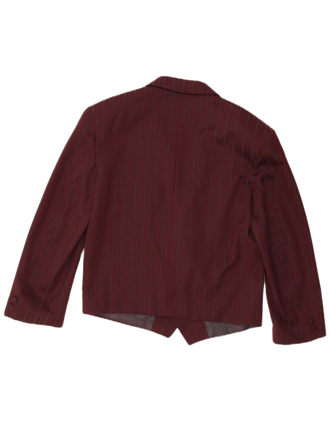 Vintage Damen Zweireiher Blazer Jacke IT 48 XL Burgunder Nadelstreifen