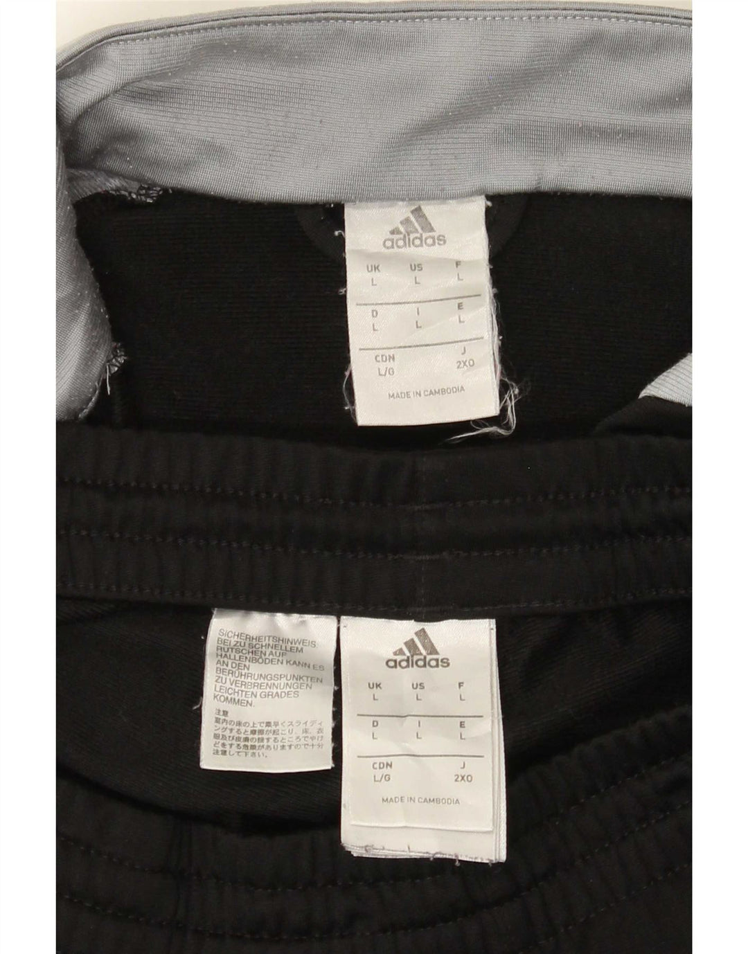 Adidas Herren-Trainingsanzug, groß, schwarzes Farbblock-Polyester