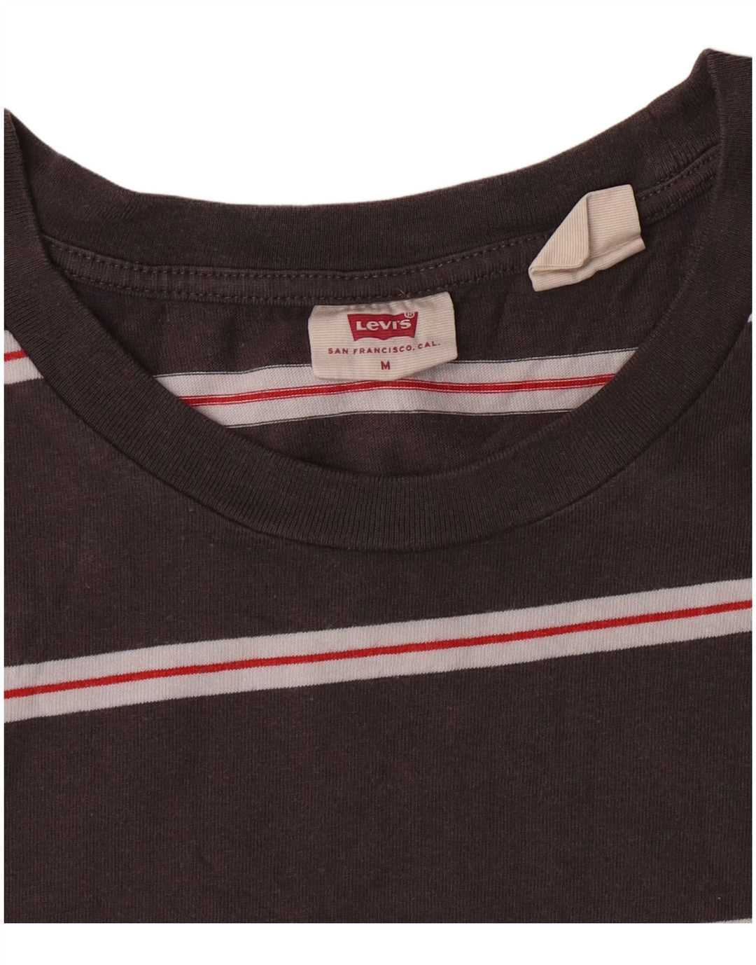 Levi's Damen T-Shirt Top UK 14 Mittelgrau gestreift