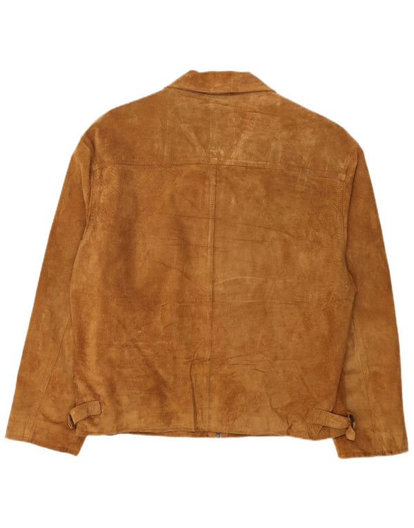 Vintage Herren Wildlederjacke IT 50 Großes Beige Leder