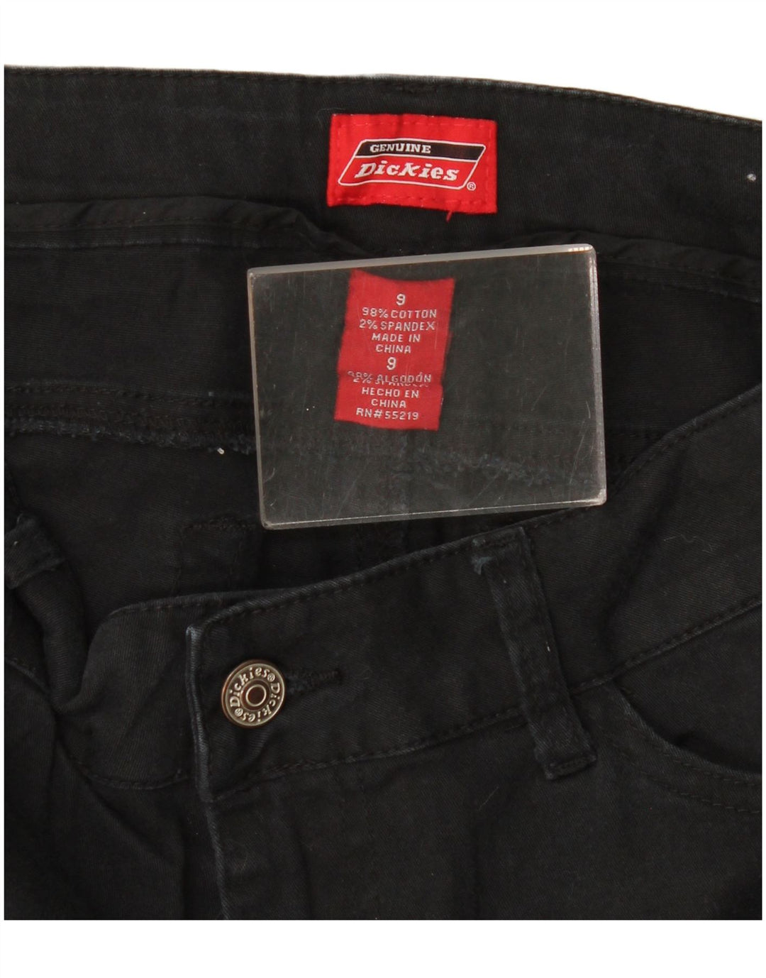 Dickies Damen Slim Jeans US 9 Medium W30 L30 Schwarze Baumwolle