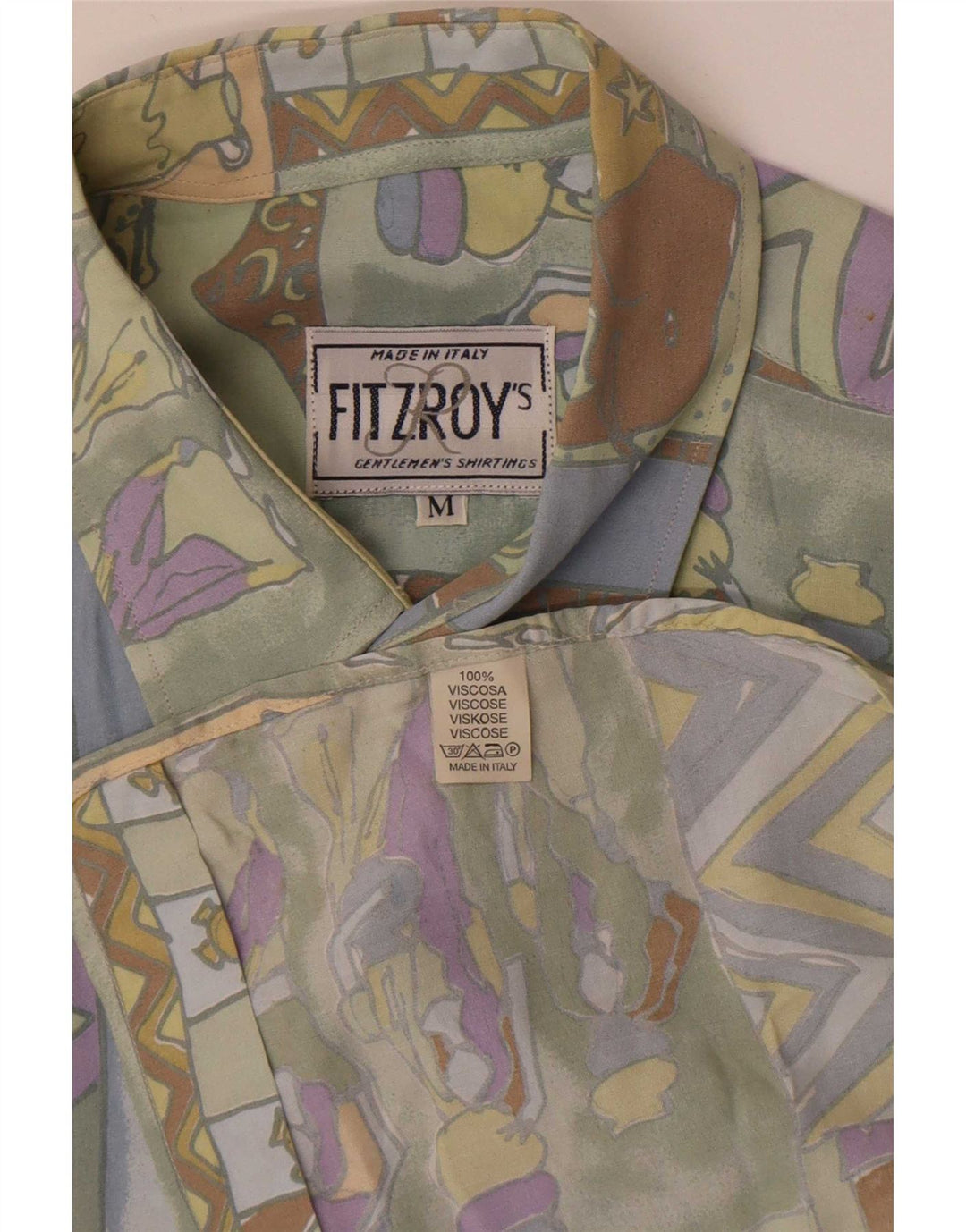 Fitzroy Mens Abstract Pattern Short Sleeve Shirt Medium Multicoloured