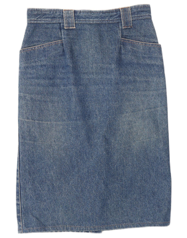 Etienne Aigner Damen Jeansrock UK 8 Small W25 Blaue Baumwolle