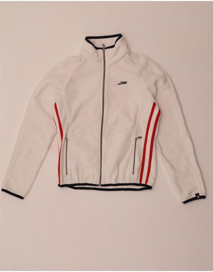Lotto Damen Fleecejacke UK 14 Mittelweiß gestreift