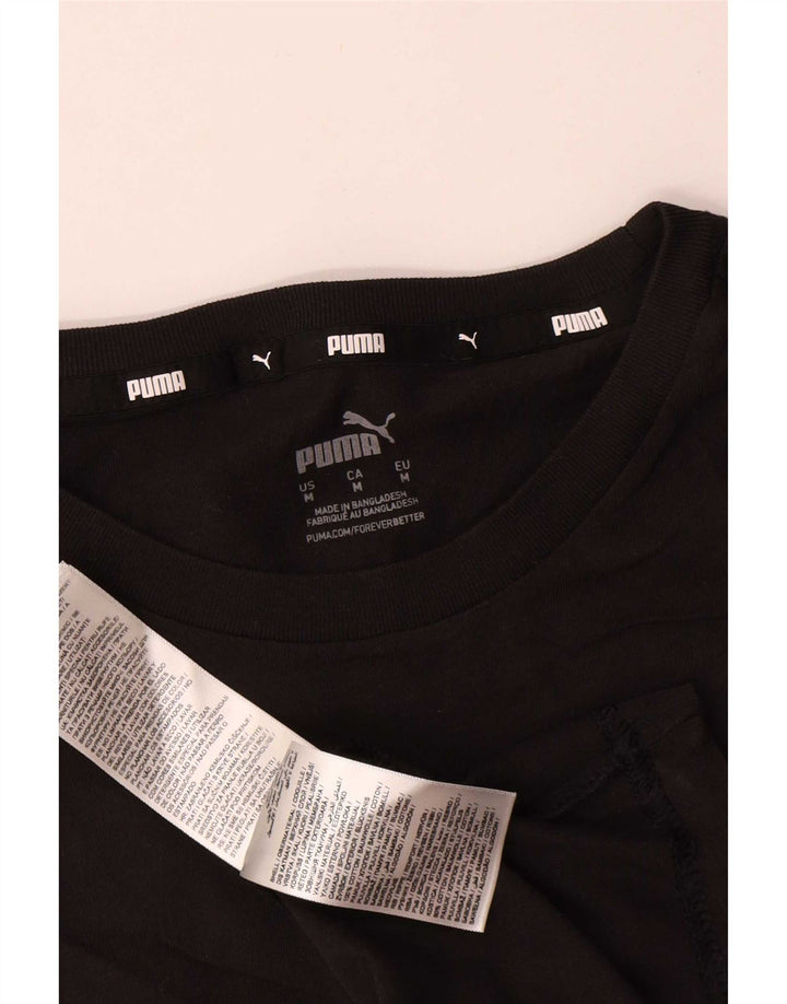 Puma Herren Grafik T-Shirt Top Mittelschwarz Baumwolle