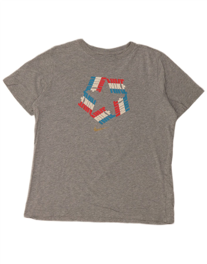 NIKE Damen-T-Shirt mit Standard-Passform, Grafik, UK 18, XL, Grau, Baumwolle