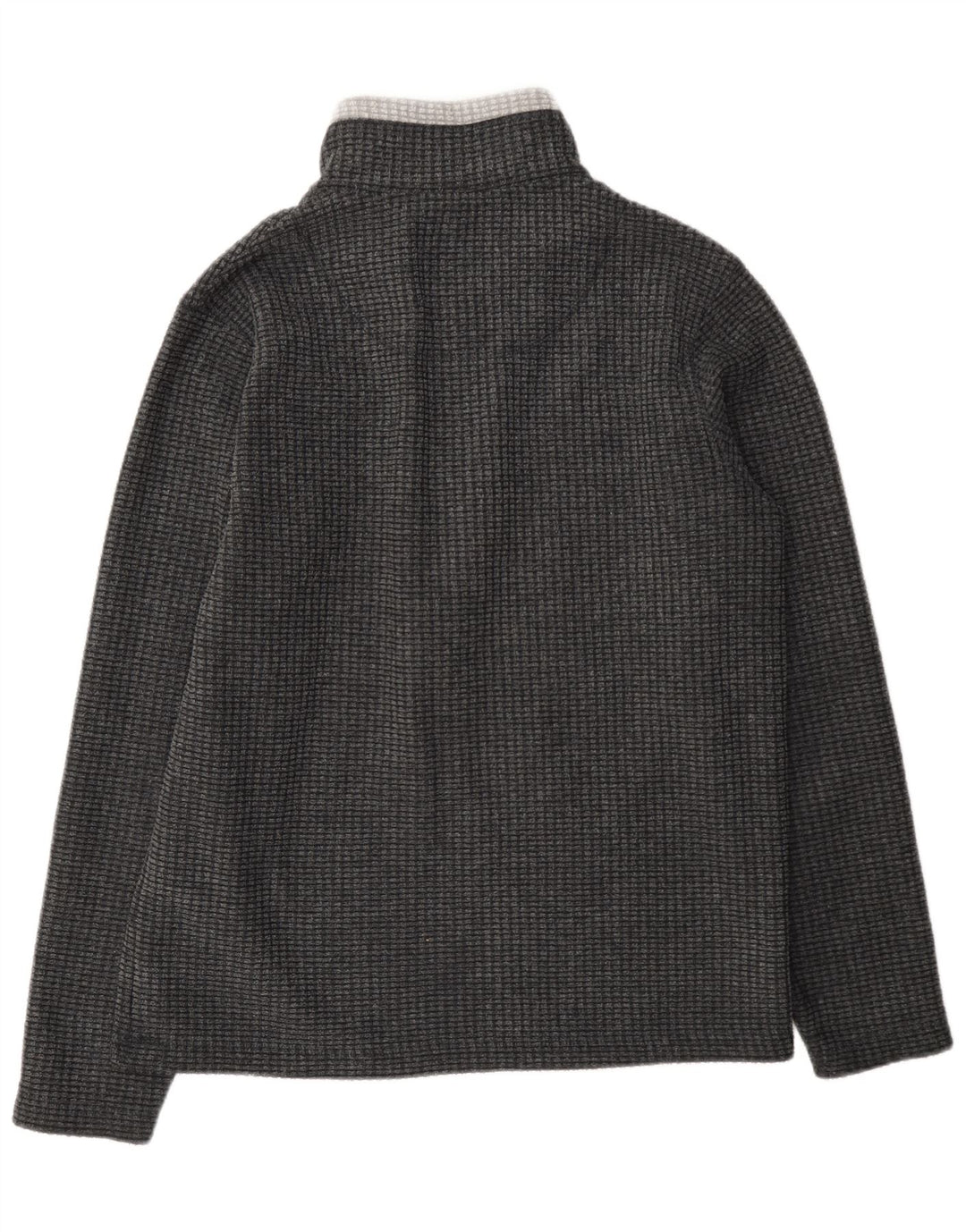 Weird Fish Herren-Fleecepullover mit Reißverschluss am Hals, mittelgraues Farbblock-Polyester