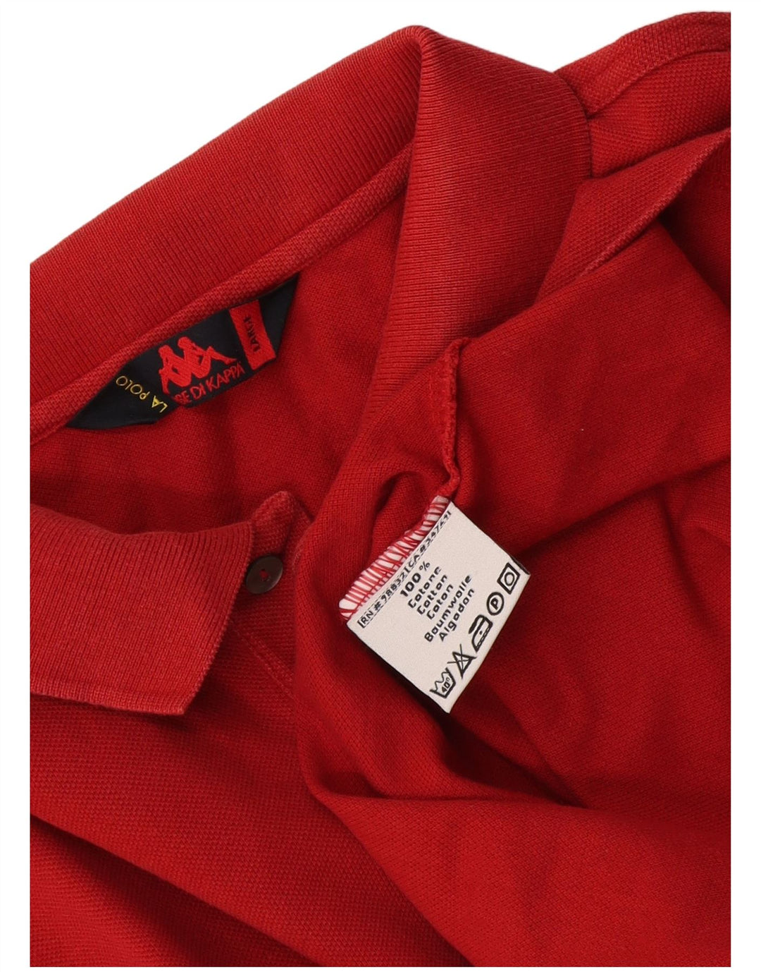 Kappa Herren Langarm-Poloshirt, große rote Baumwolle