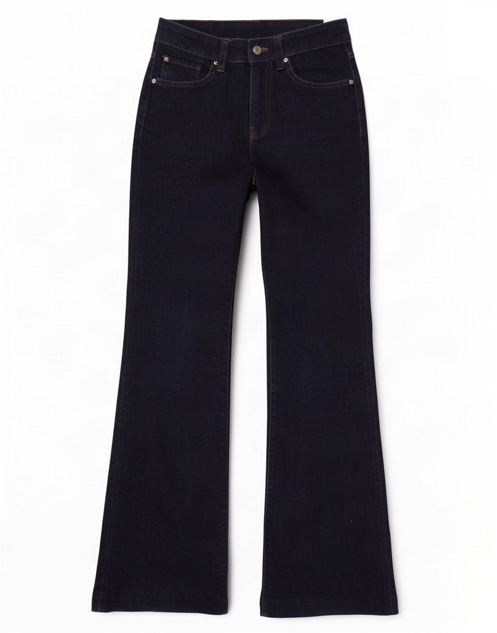 Massimo Dutti Damen Schlagjeans US 4 W26 L33 Blaue Baumwolle