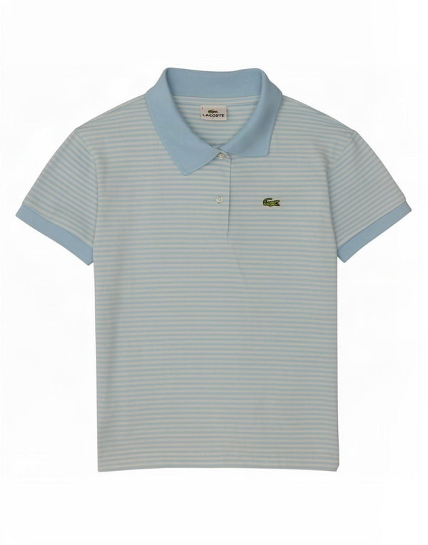 Lacoste Mädchen-Poloshirt, 11–12 Jahre, groß, blau, Nadelstreifen