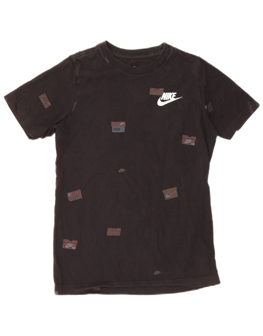 NIKE Grafik-T-Shirt für Jungen, 10–11 Jahre, mittelgroß, schwarze Baumwolle