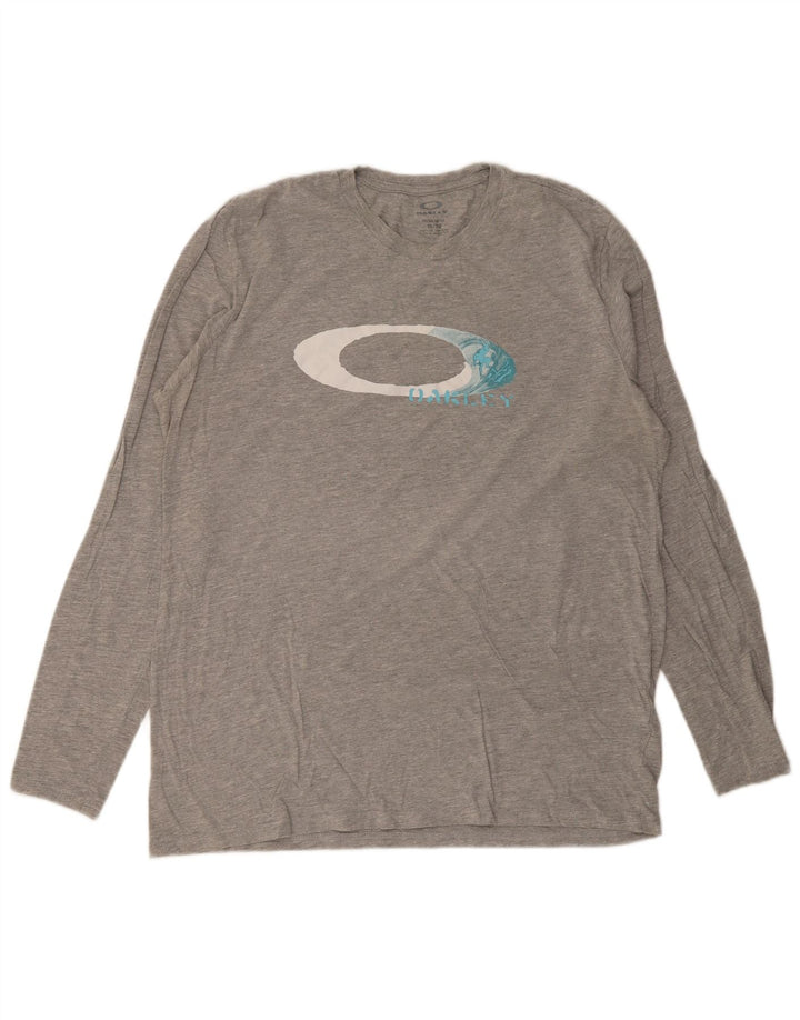 Oakley Herren Regular Fit Graphic Top Langarm XL Grau Baumwolle