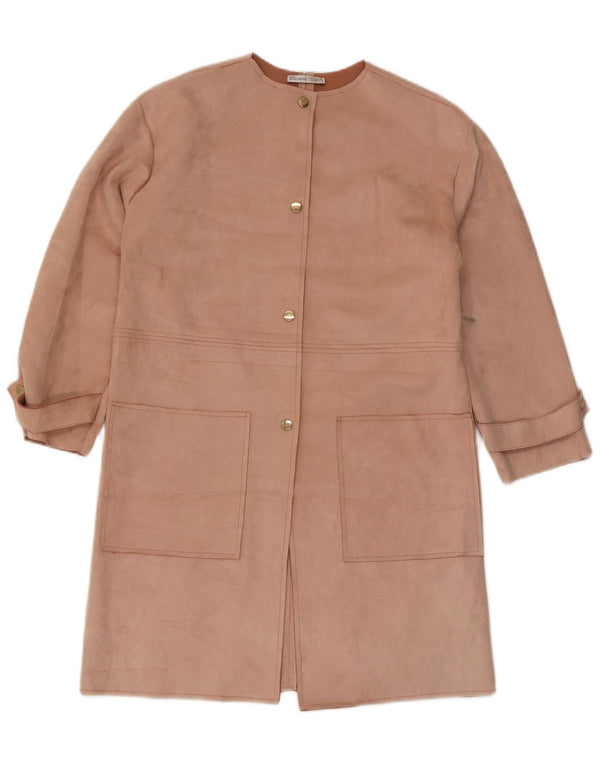 Zara Damen Mantel UK 10 Small Rosa Polyester