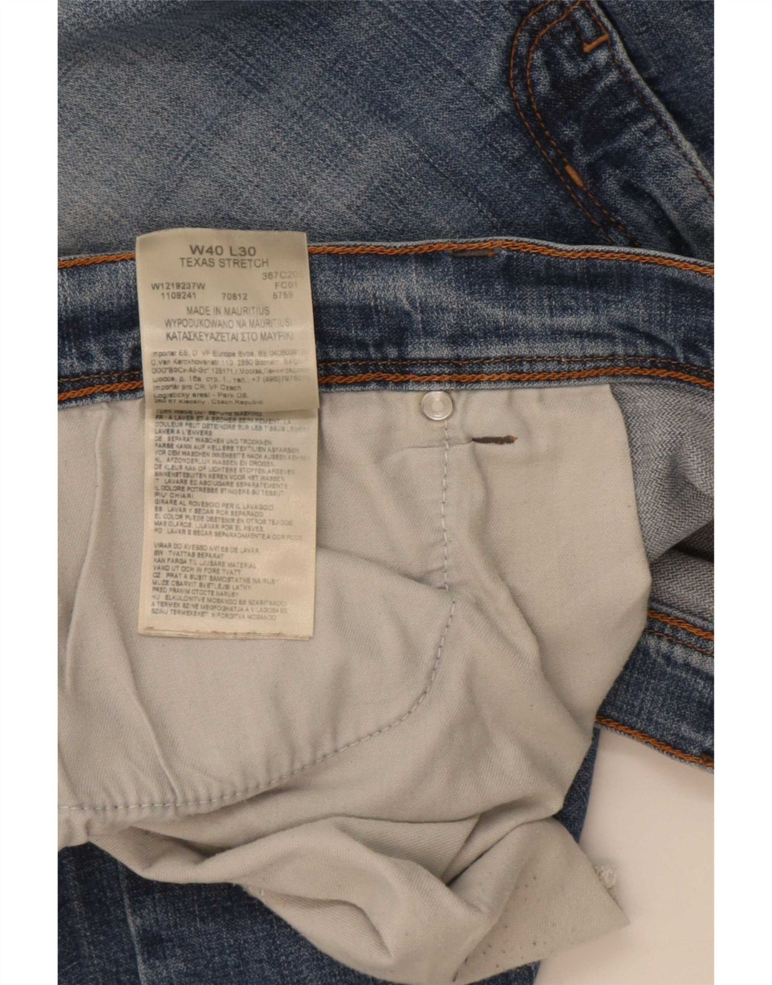 Wrangler Herren Texas Stretch Straight Jeans W40 L30 Blaue Baumwolle