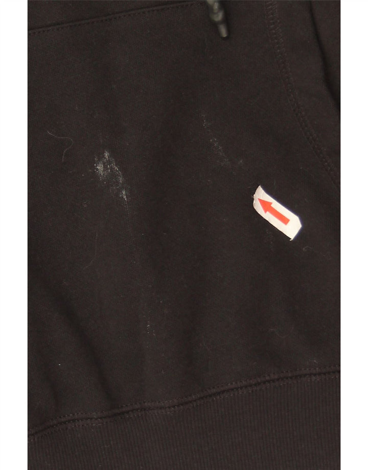 Champion Damen-Pullover mit übergroßem Crop-Grafik-Kapuzenpullover, Gr. 10, Größe S, Schwarz