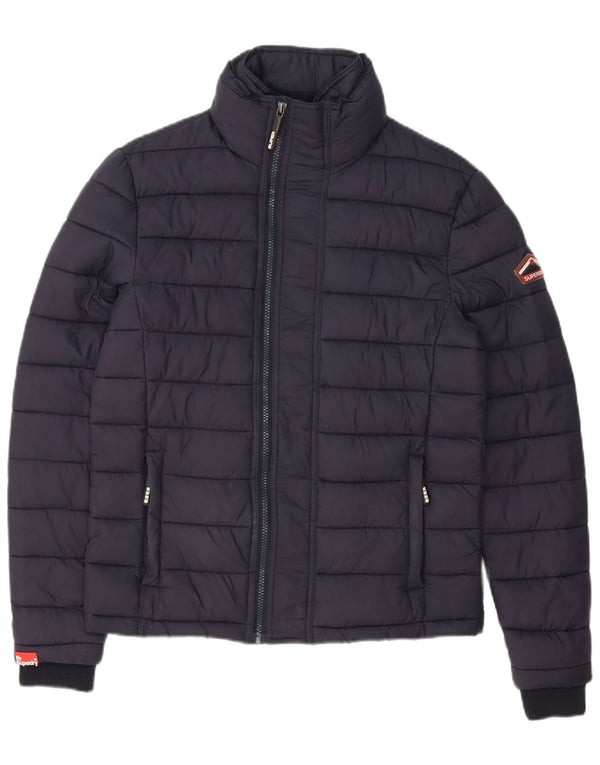 Superdry Herren Wattierte Jacke UK 36 Small Marineblau Polyester