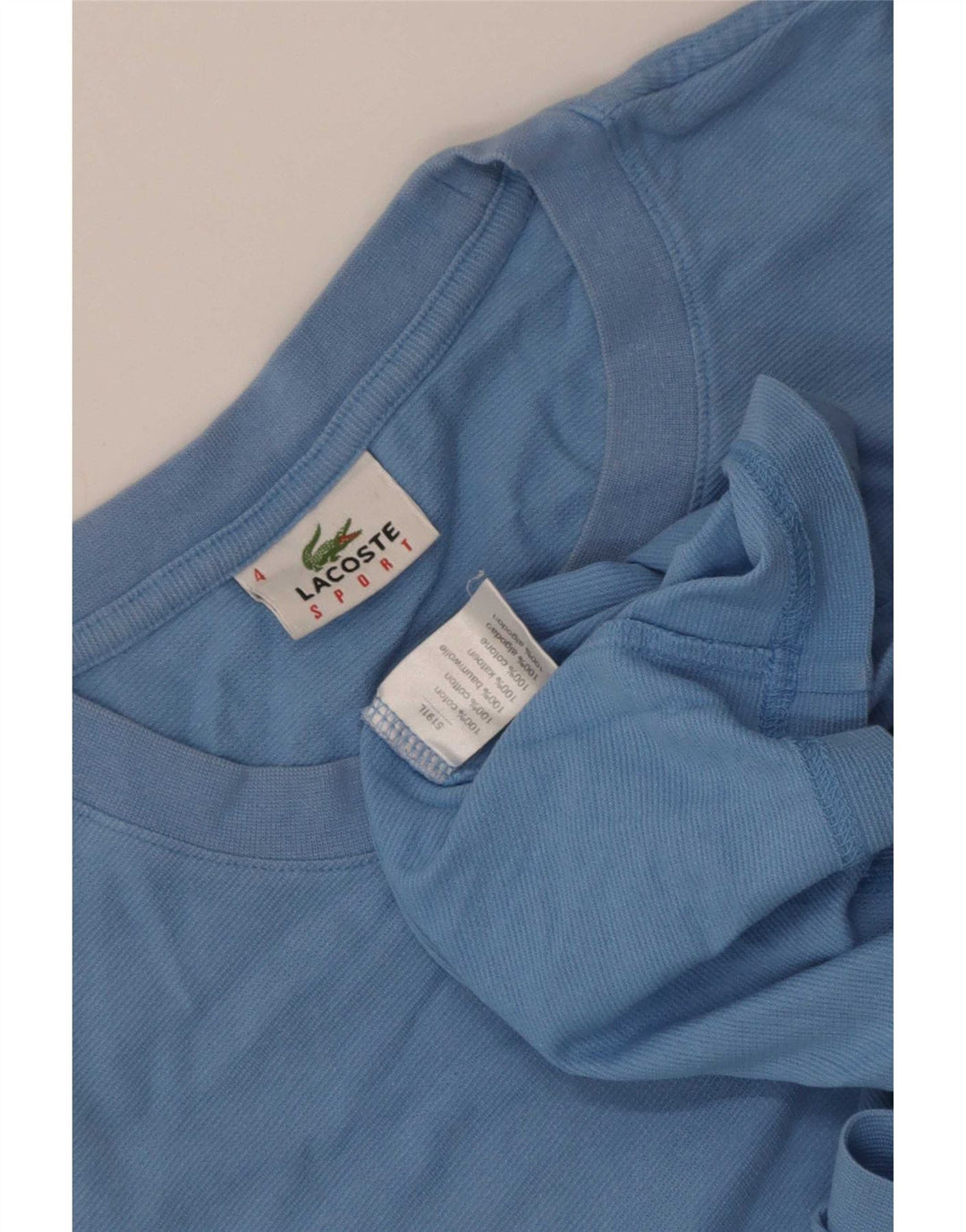 Lacoste Herren T-Shirt Top Größe 4 mittelblaue Baumwolle